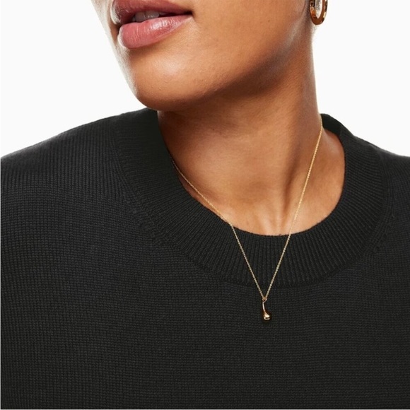 Aritzia Wilfred Endless Summer Merino Wool crew neck black sweater size large - Picture 2 of 8